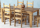 Corona Dining Set - 6 Foot Table - Six Pine Chairs